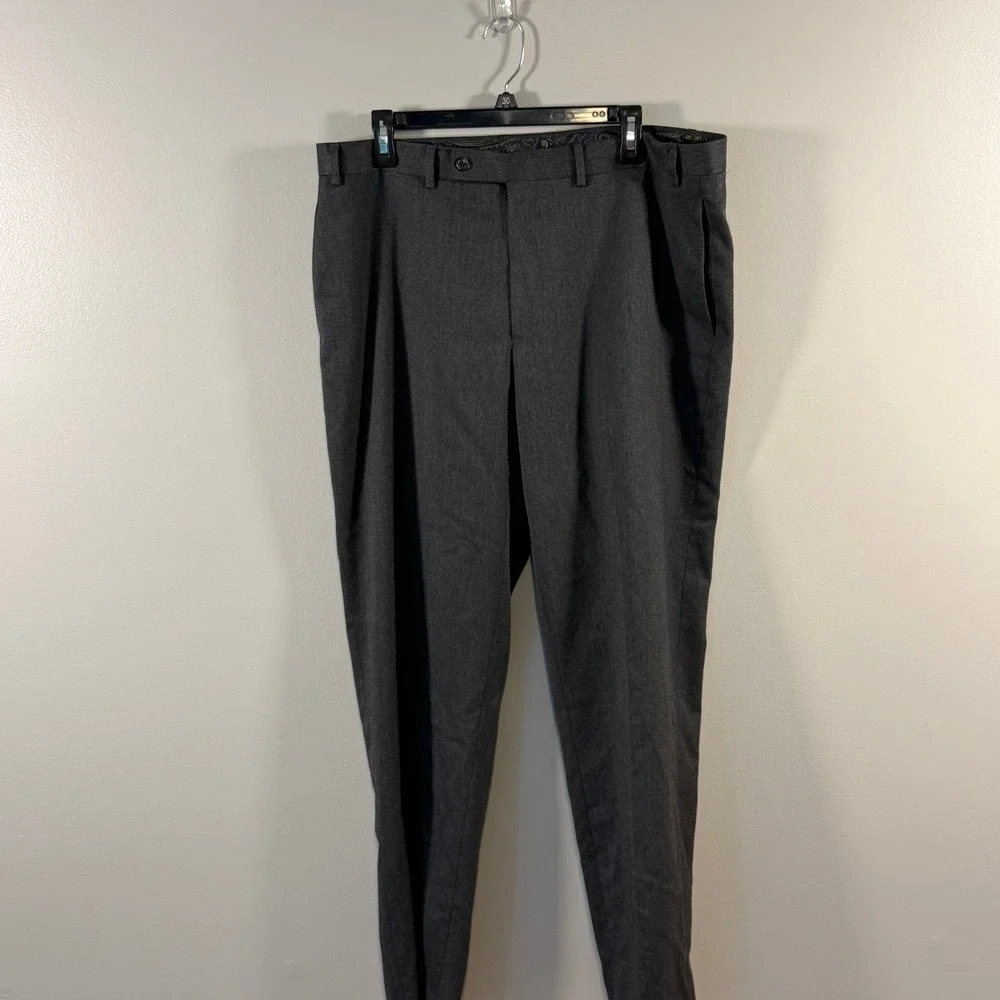 Lauren Ralph Lauren Mens Dress Pants Charcoal Gray Flat Front 38W x 32L Trousers